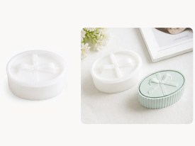 Alhajero oval rayado tapa con moño